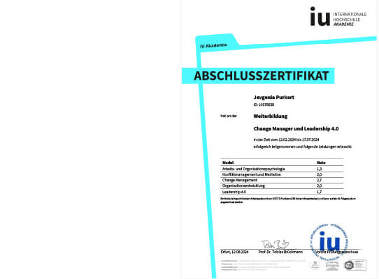 Mental Leader | Zertifkat | Change Manager und Leadership 4.0